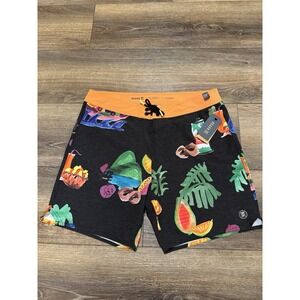 NWT Roark Men's Size 34 7" Inseam Tahiti Treat Boardshorts Swim‎ Trunks Multi